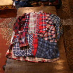 rebuild by needles banded collar flannel shirt 