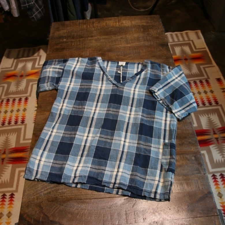 orslow linen check pullover 
