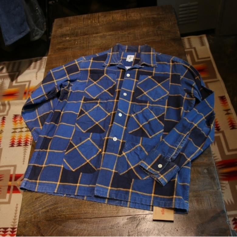 s2w8 blue check 6 pocket shirt