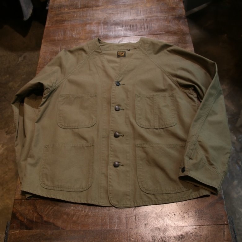 orslow band collar coverall jacket