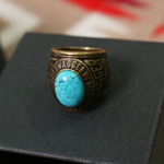 swagger brass turquoise ring 